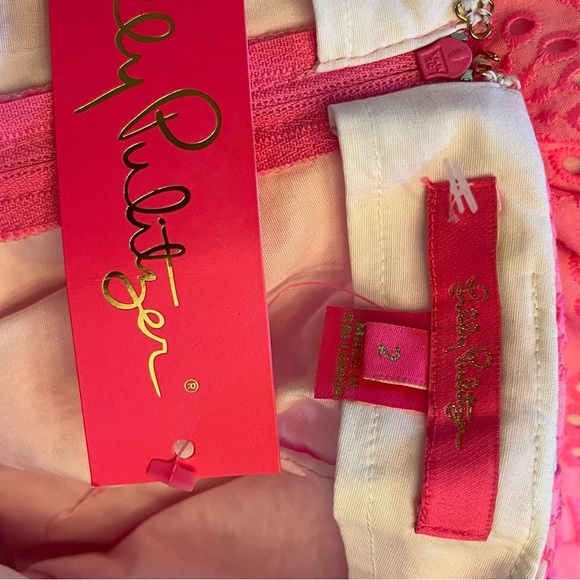 Lilly Pulitzer Faye Skort Sz 2 Women Prosecco Pink Eyelet Ruffle Trim Shorts NWT - Picture 5 of 7